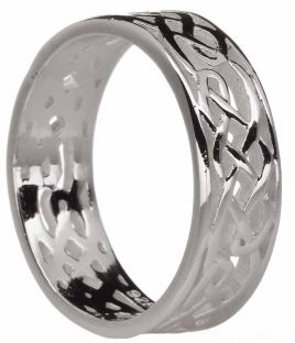 Silver Celtic Ring Unisex Band Ring Ladies Mens
