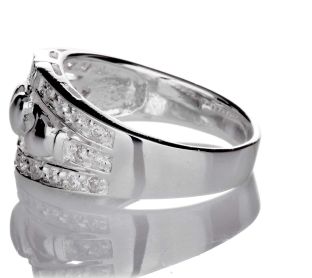Silver Diamond Claddagh Ring