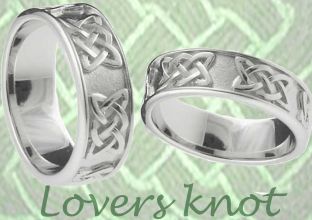 Mens 14K White Gold Silver Celtic Warrior Ring