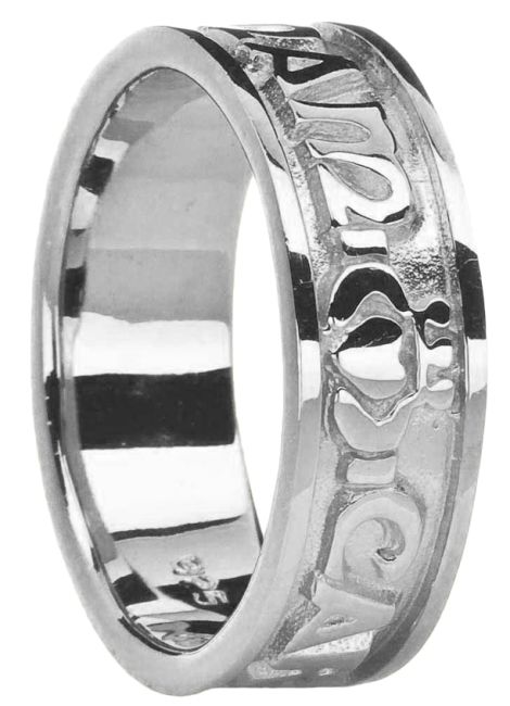 Ladies10K/14K/18K White Gold Claddagh 